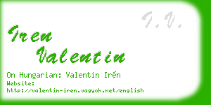 iren valentin business card