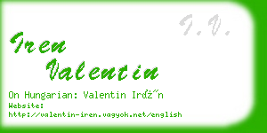 iren valentin business card